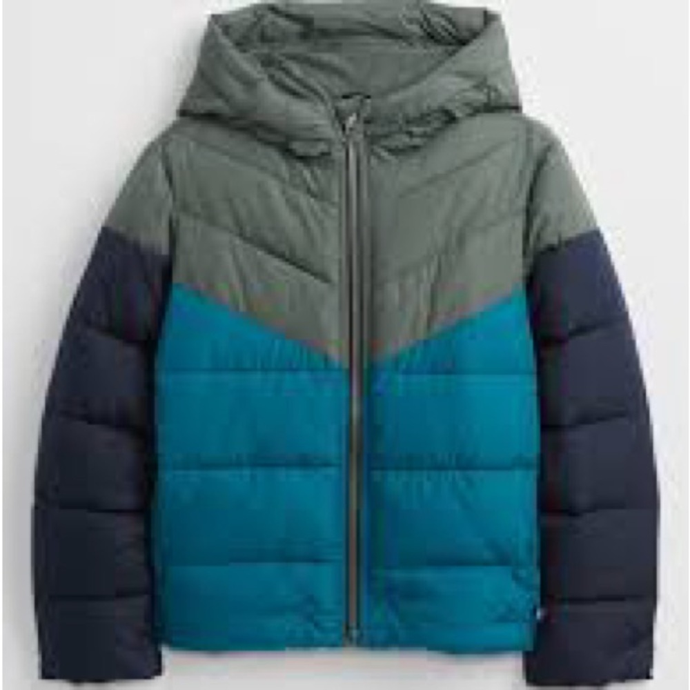 Kids' Teal and Gray Hooded Jacket